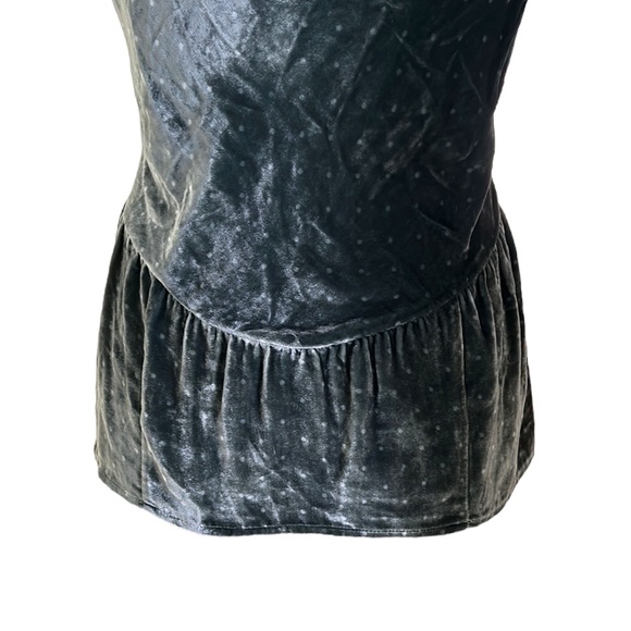 Marc Jacobs Moss Green Polkadot Velvet Peplum Tank Top - 6 - Picture 7 of 10